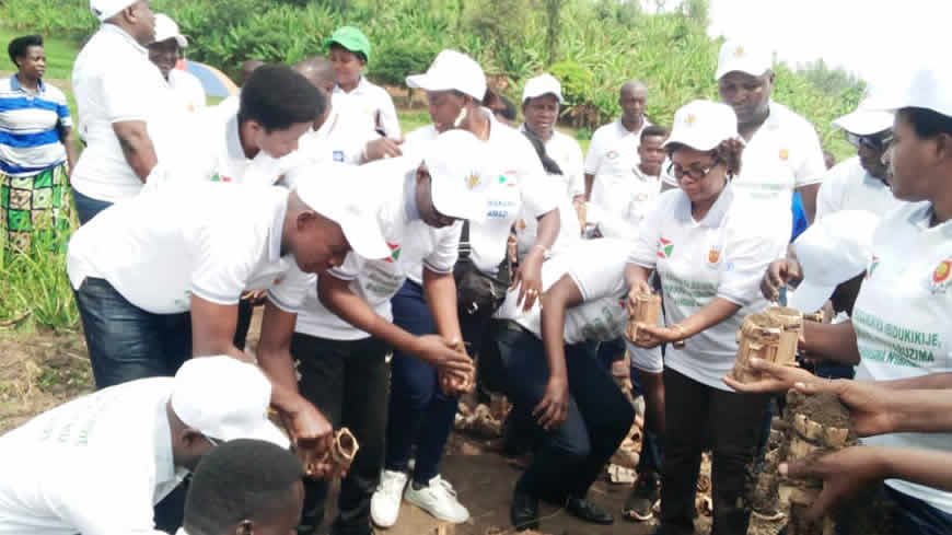 Participants started off the celebration with preparation of biodegradable sacks for tree nursery beds